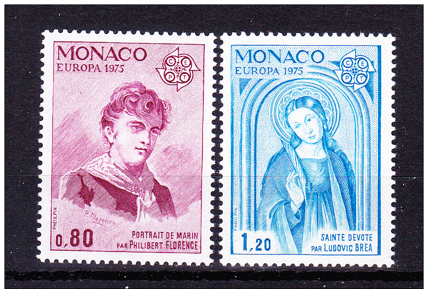 MONACO  1975     Europa  CEPT  ,  Y&T   #   1003/4 ,      Cv   5.00  E  , **   M N H , V V F - 1975