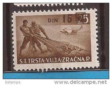 1940 X  24-30   JUGOSLAVIJA SLOVENIJA CROAZIA TRIESTE B- OVERPRINT  , Fish, AEREO   MNH - Nuovi