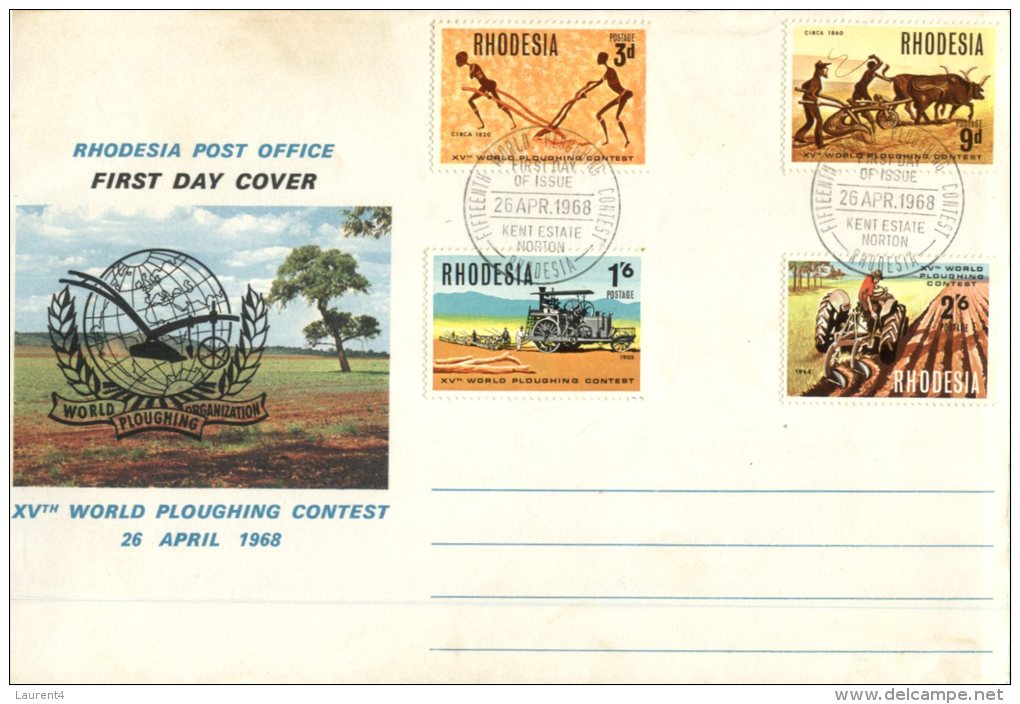 (135) Rhodesia FDC Cover - Premier Jour - 1968 - World Ploughing Contest - Farming - Other & Unclassified