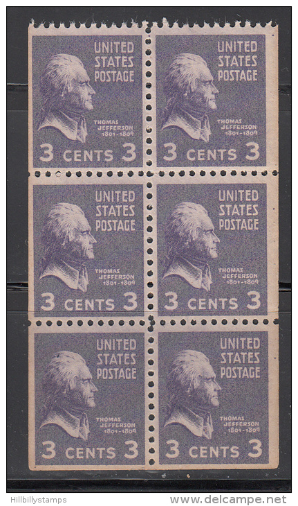 United States  Scott No.  807a  Mnh  Year 1938  Booklet Pane - Ungebraucht