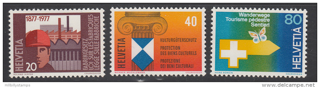 Switzerland  Scott No. 629-31  Mnh  Year 1977 - Unused Stamps