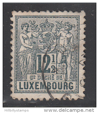 Luxembourg  Scott No. 53  Used  Year 1882  Small Toning Spot--discounted - 1882 Allegory