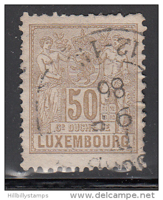 Luxembourg  Scott No. 57 Used  Year 1882 - 1882 Allegorie