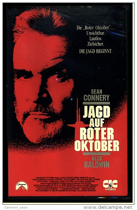 VHS Video Action  -  Jagd Auf Roter Oktober  - Unsichtbar , Lautlos , Zielsicher , Die Jagd Beginnt  -  Von 1991 - Action, Aventure