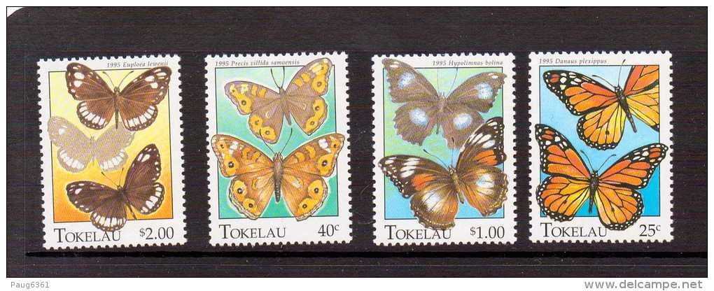 TOKELAU 1995 PAPILLONS  YVERT N°217/20  NEUF MNH** - Butterflies