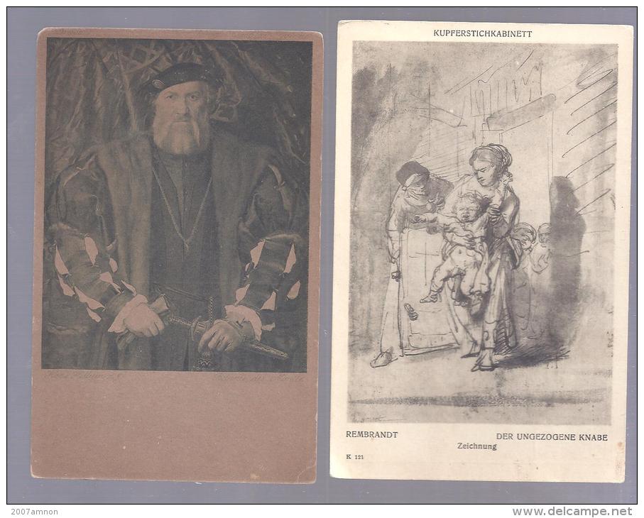 2 OLD GERMAN MINT POSTCARDS WITH PAINTING REMBRANDT - Rembrandt