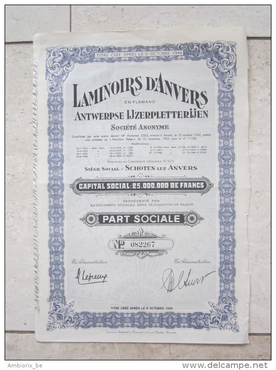 Laminoirs D´Anvers - Antwerpse Ijzerpletterijen - Industrie