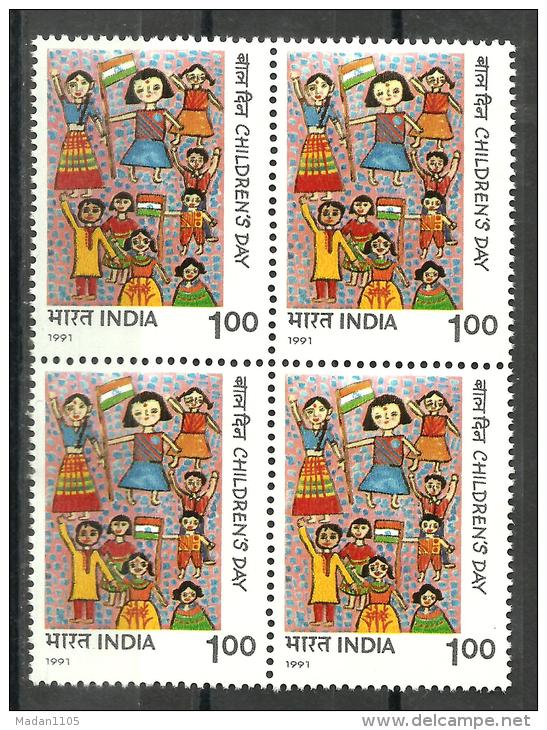 INDIA, 1991, Children´s (Childrens) Day: Children In Traditional Costume By Arpi Snehalbhai Shah,  MNH, (**) - Neufs