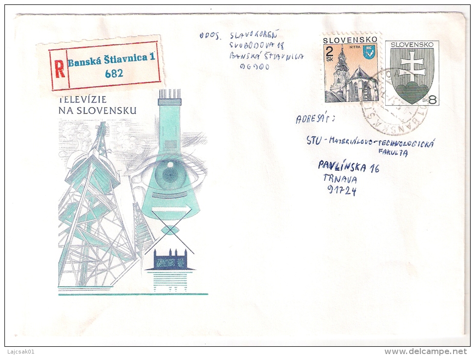 Slovakia 1997. Postal Stationery Cover Registered BANSKA STIAVNICA  1   Label Postmark - Storia Postale