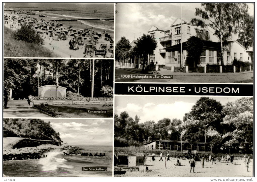 AK Usedom, Kölpinsee, Konzertplatz, Streckelberg, FDGB-Heim Ostsee, Gel, 1976 - Usedom