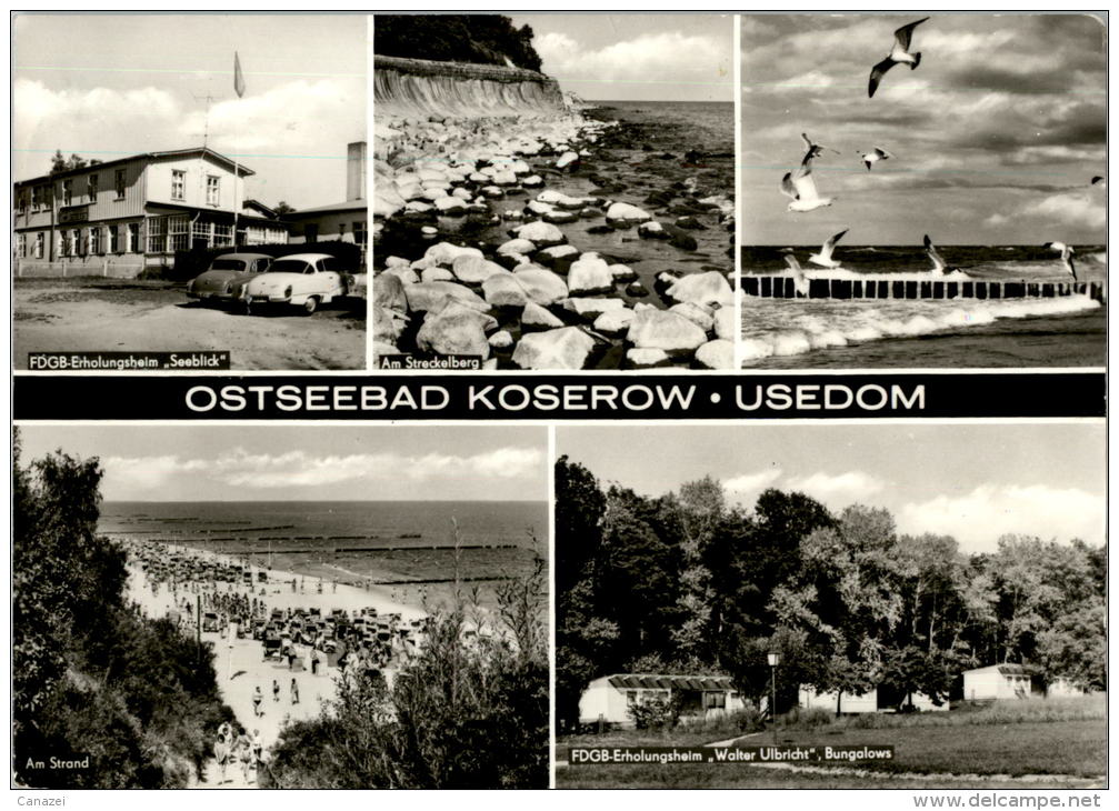 AK Usedom, Koserow, Streckelberg, FDGB-Heime Seeblick Und W. Ulbricht, Gel,1977 - Usedom