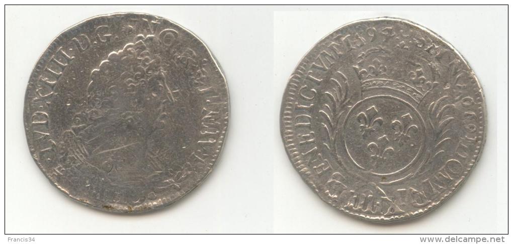 Pièce De 1/2 Ecu Louis XIV - 1694 B Réformation - 1643-1715 Ludwig XIV.