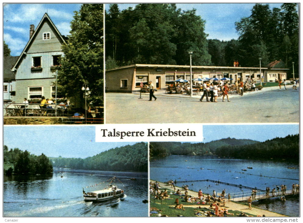 AK Talsperre Kriebstein,HO-Gaststätte,Ladenstraße,MS Sachsen, Freibad, Gel, 1975 - Mittweida