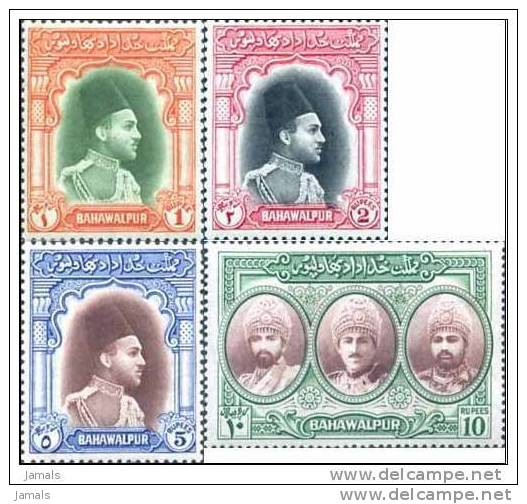 Princely State Bahawalpur Now In Pakistan, Complete Set, High Value, MNH White Gum, India - Bahawalpur