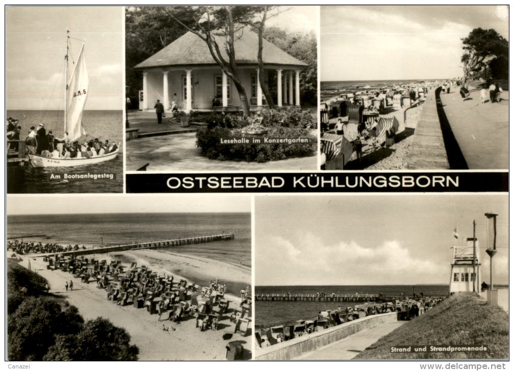 AK Kühlungsborn, Bootsanlegesteg, Lesehalle, Ung, 1974 - Kuehlungsborn