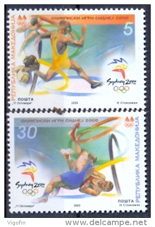 MK 2000-197-8 OLYMPIC GAMES SYDNEY, MACEDONIA, 1 X 2v, MNH - Summer 2000: Sydney