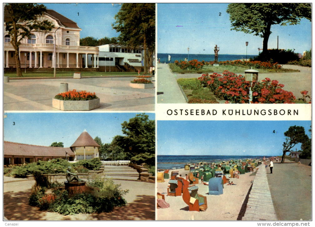 AK Kühlungsborn, Meerwasserschwimmhalle, Konzertgarten, Gel, 1974 - Kuehlungsborn