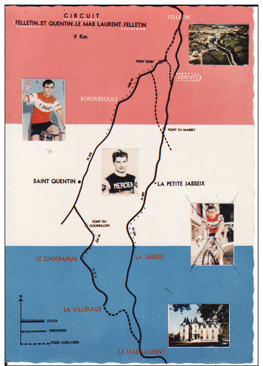 CPSM   Dentelée Sur Le Championnat De France Professionnel Sur Route De 1967 à FELLETIN (23) //  TBE - Cyclisme