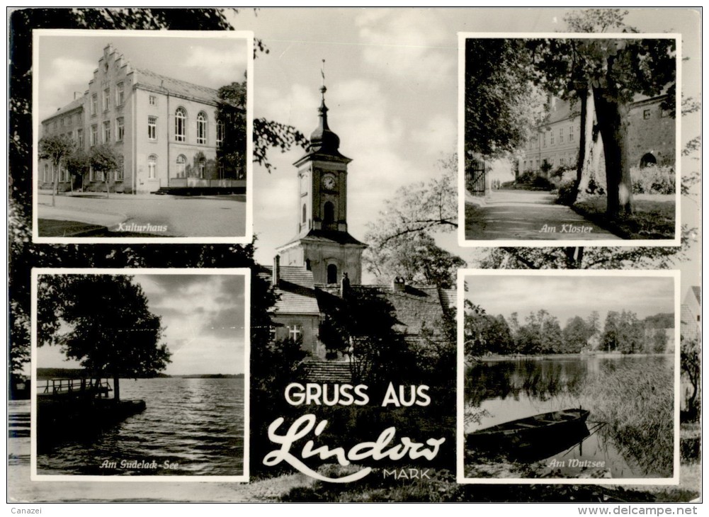 AK Lindow/Mark, Kulturhaus, Kloster, Wutzsee, Gudelack-See, Gel, 1967 - Lindow