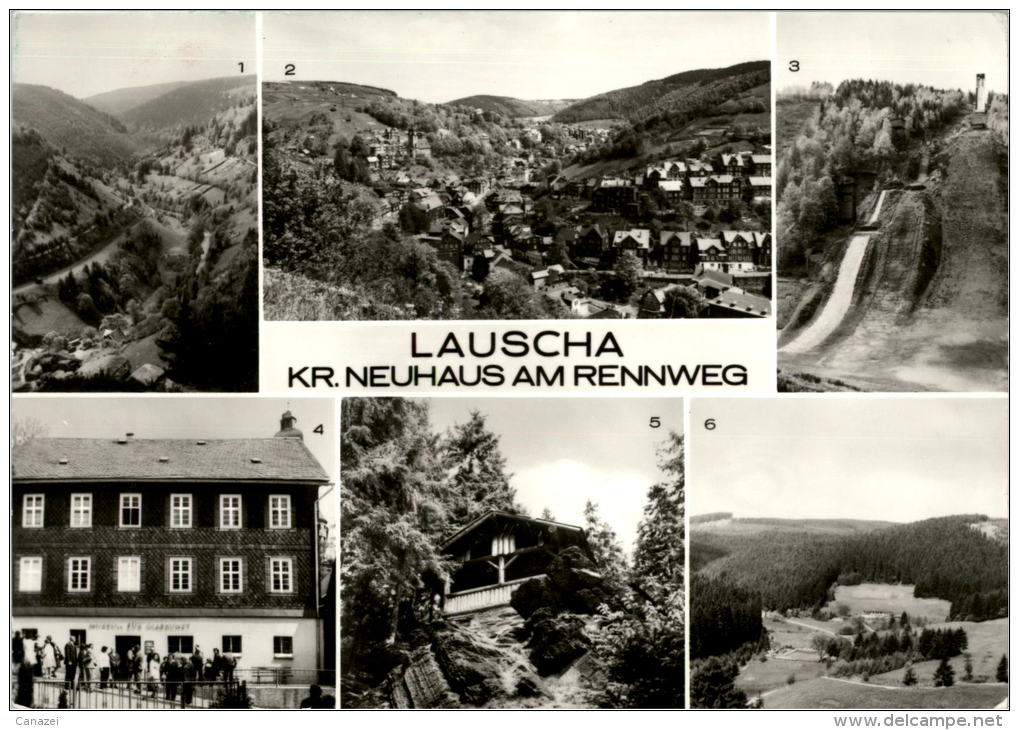 AK Lauscha, Waldbad, Vier-Schanzen-Anlage, Gel, 1980 - Lauscha