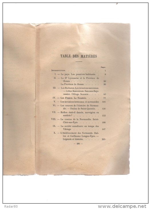 Essai Sur Les Origines Et La Fondation Du Duché De Normandie.par Henri Prentout.1911. - Normandie