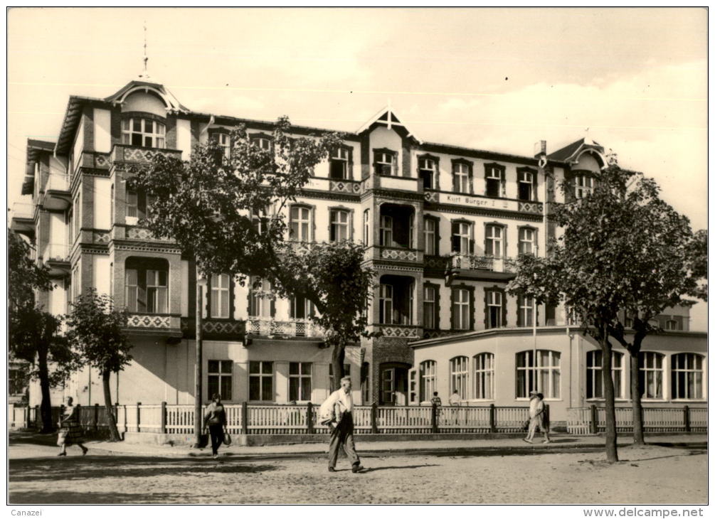 AK Ahlbeck, FDGB-Heim Kurt Bürger, Haus I, Ung, 1969 - Usedom