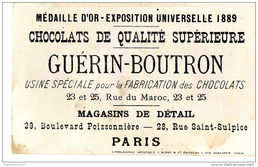 CHROMO CHOCOLAT GUERIN-BOUTRON  PARIS   Hareng Qui Glace  Hareng Nouveau  = - Guérin-Boutron