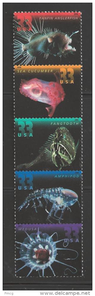 2000 Deep Sea Creatures Strip Of 5, Mint Never Hinged - Nuovi