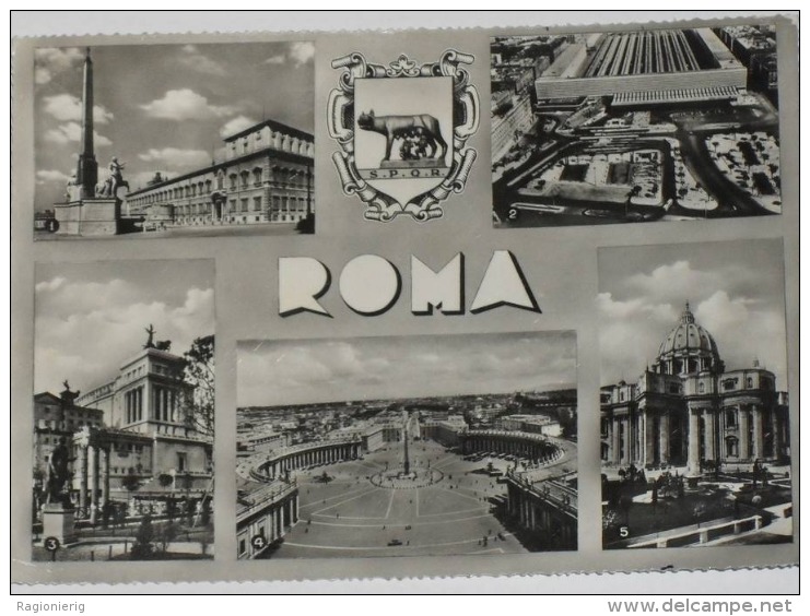 ROMA - 5 Vedute - Quirinale - Stazione Termini - Vittoriano - San Pietro - 1963 - Stazione Termini