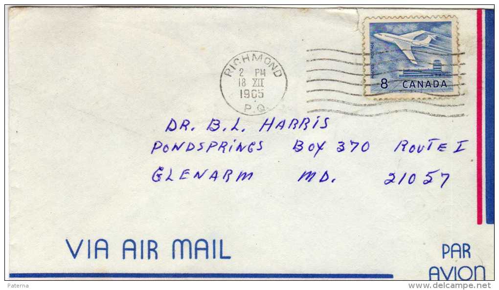 510- Carta Aérea Richmond 1985 Canada - Poste Aérienne