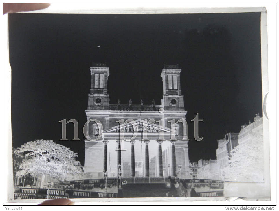 Paris En 1910 -  Eglise Saint Vincent De Paul -  RARE Plaque De Verre Photo - Plaques De Verre