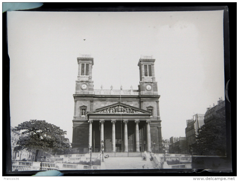 Paris En 1910 -  Eglise Saint Vincent De Paul -  RARE Plaque De Verre Photo - Plaques De Verre