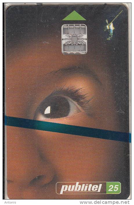 EL SALVADOR - Child"s Eye(reverse A, Chip SC7), First Issue 25 Col, Mint - Salvador