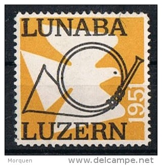 Viñeta Publicitaria Lunaba, LUZERN 1951 (suiza) * - Plaatfouten