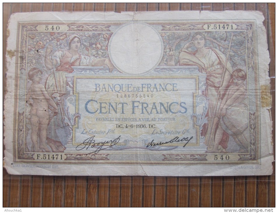 100 Francs (Luc Olivier Merson)- Type 1906 ´Grands Cartouches´(Nº24).billet De La Banque De France —DC. 4/6/1 - 100 F 1908-1939 ''Luc Olivier Merson''