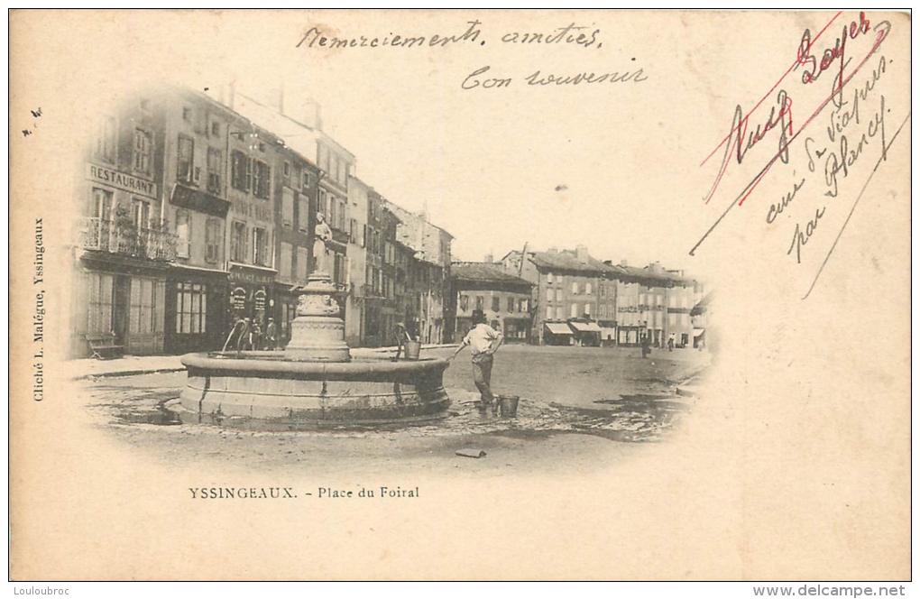 43 YSSINGEAUX PLACE DU FOIRAIL CARTE RARE - Yssingeaux