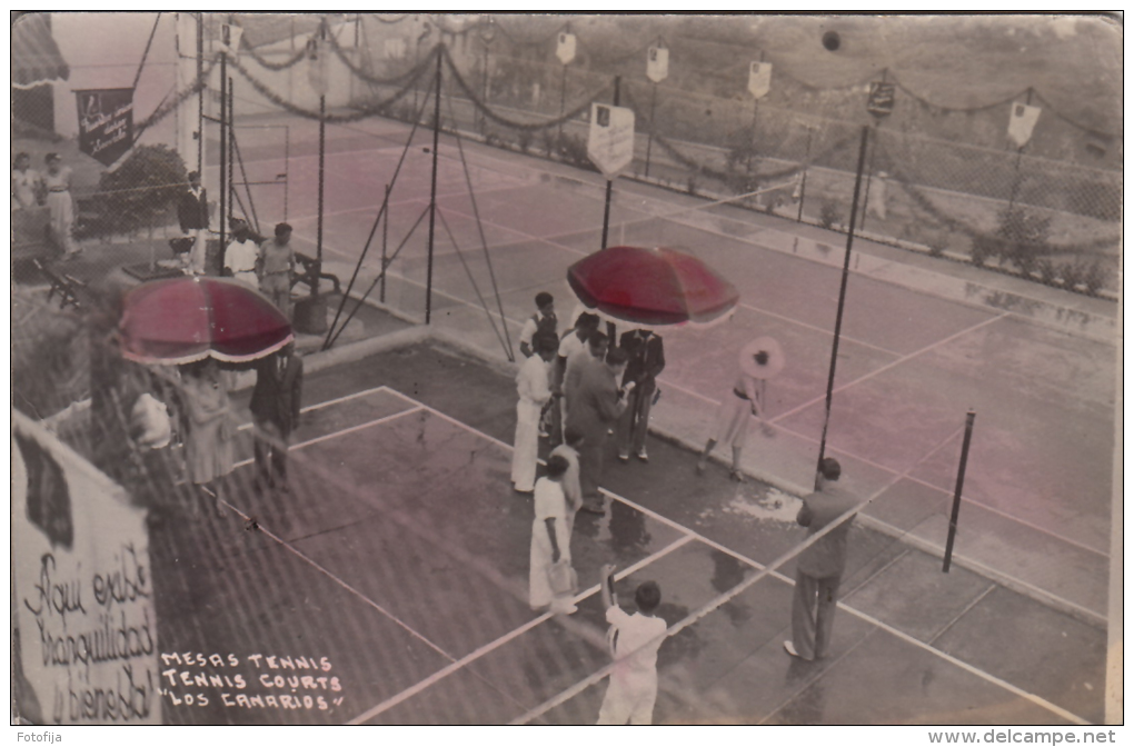 DOS FOTOPOSTALES LAS PALMAS LAWN TENNIS COURTS LOS CANARIOS RARE - Tennis