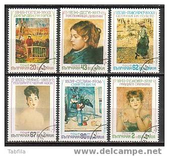 BULGARIA \ BULGARIE - 1991 - Impressionnistes Francais - Gauguin, Degas, Pissaro, Manet, Cezanne, Renoir - 6v-obl. - Impressionisme