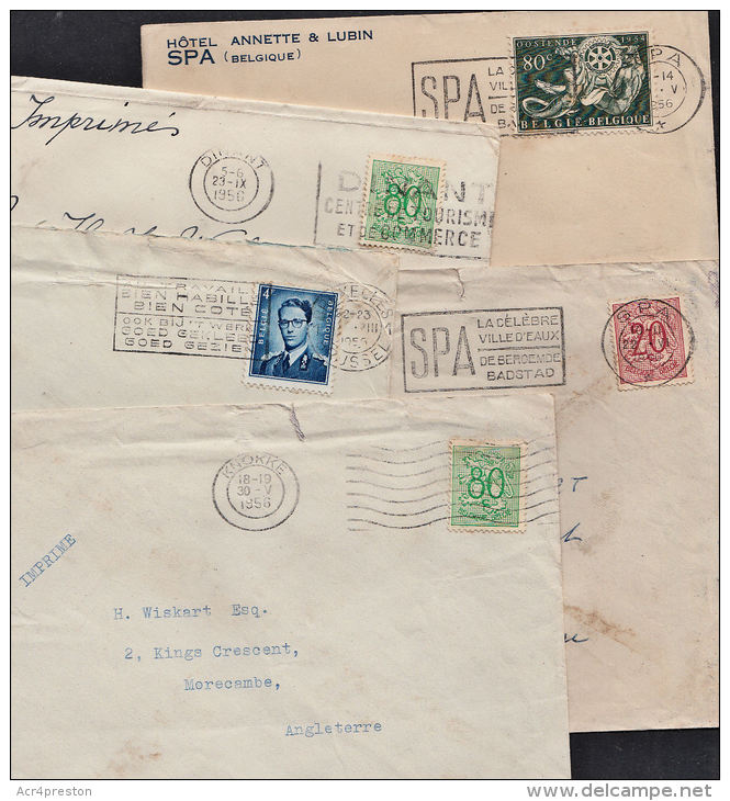 C0121 BELGIUM, 5 @ 1950s Covers To UK - Covers & Documents