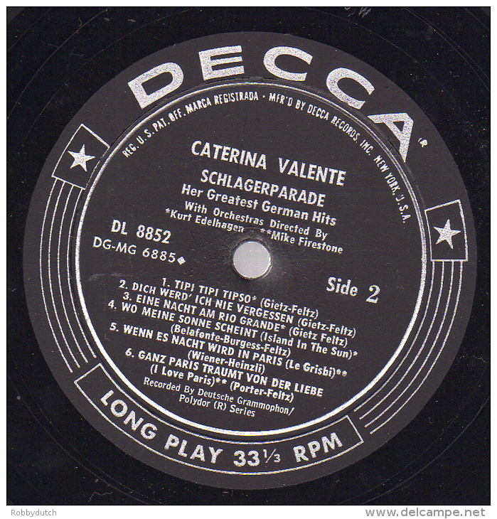 * LP *  CATERINA VALENTE - SCHLAGERPARADE (USA 1958 EX-!!! Rare!!!) - Disco, Pop