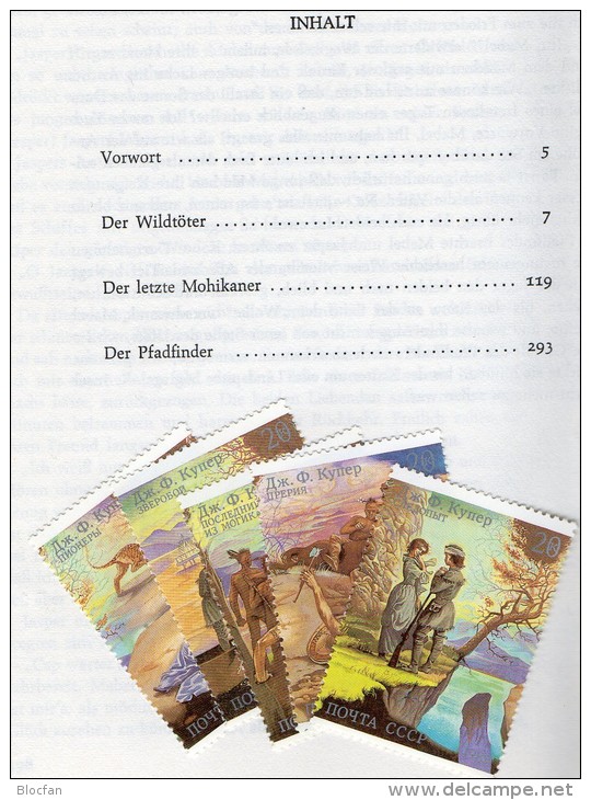 Buch Von Cooper Lederstrumpf 1889 Plus Marken Sowjetunion 6009/3+Streifen ** 16€ Roman Se-tenant Of USSR CCCP SU - Aventura