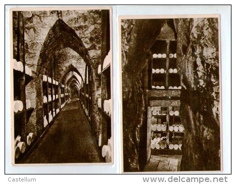 ROQUEFORT- 2 CP-CAVE DE LA RUE- UNE FLEURINE-CAVE CARRIERE UNE ALLEE - Altri & Non Classificati