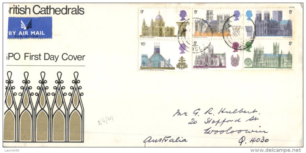 (987) UK First Day Of Issue Covers - FDC - Premier Jour Grande Bretagne - 1969 - Cathedrals - 1952-1971 Em. Prédécimales