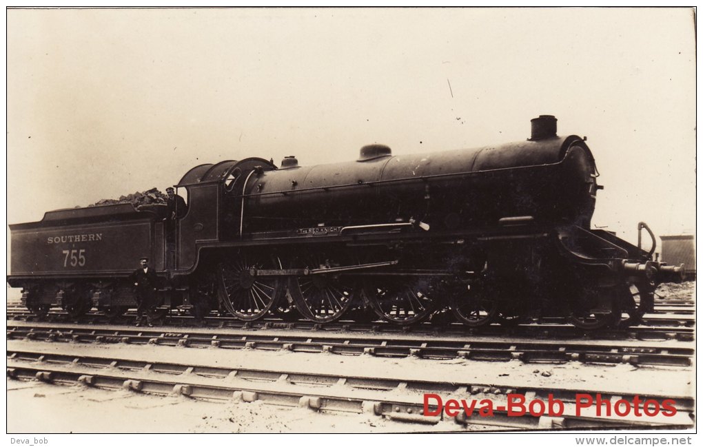 Railway Photo SR King Arthur 755 The Red Knight Southern 4-6-0 Loco - Trains