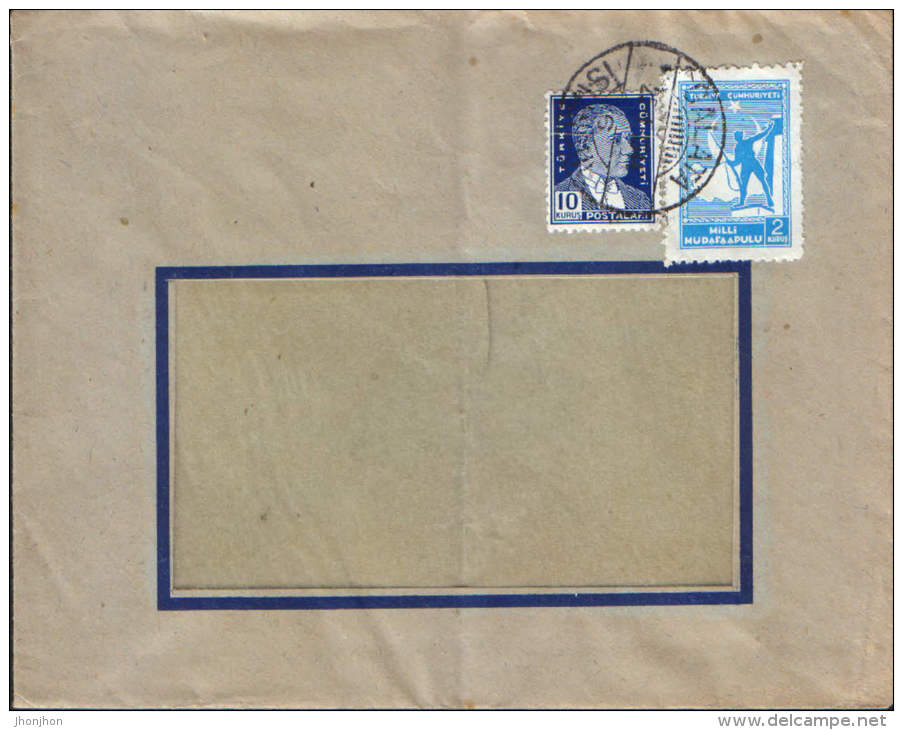 Turkey-Personalized Cover With The Window Sent From Istanbul In 1944 - 2/scans - Storia Postale