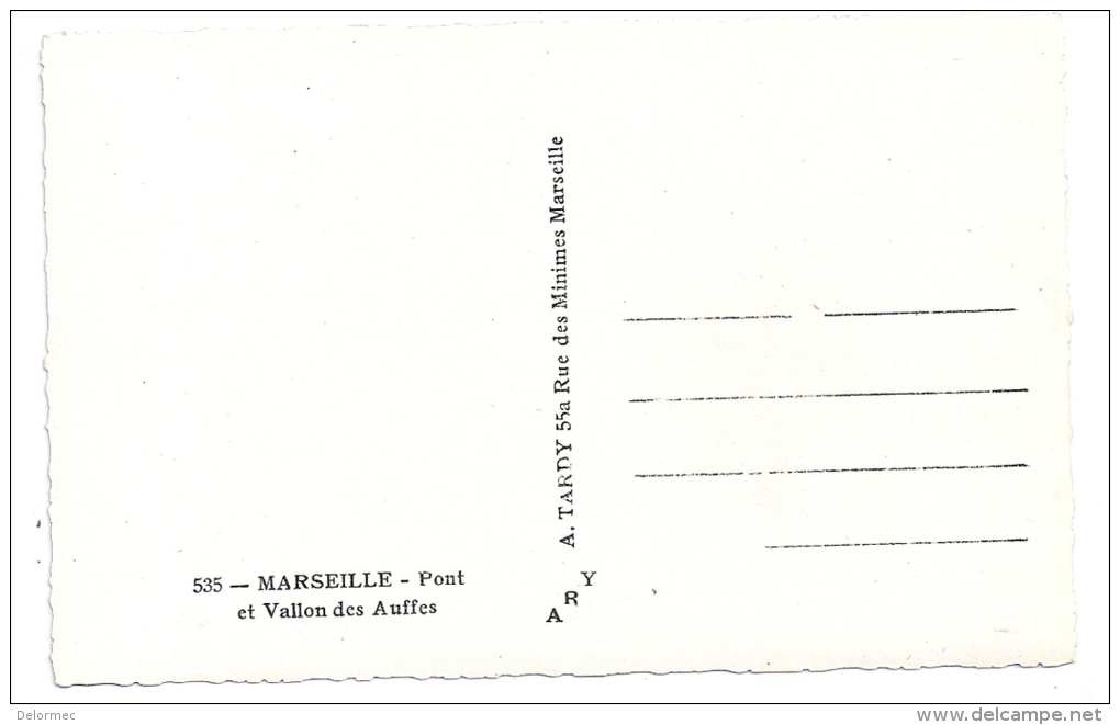 CPSM Photo Marseille 13 Bouches Du Rhône Pont Et Vallon Des Auffes Tramway Bateaux édit A Tardy N°535 Non écrite - Endoume, Roucas, Corniche, Plages