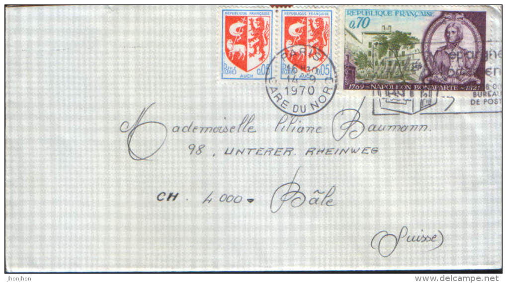 France-Letter Sent From Paris- France In 1970 In Switzerland At Bale,with A Special Cancellation - Storia Postale