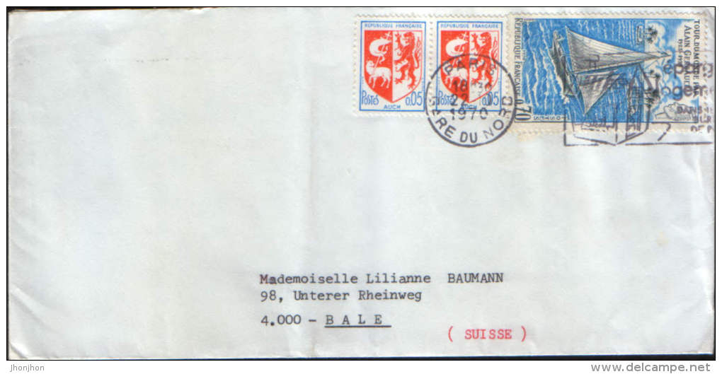 France-Letter Sent From Paris- France In 1970 In Switzerland At Bale,with A Special Cancellation - Brieven En Documenten