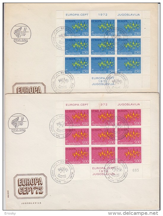 PGL BR006 - YUGOSLAVIE Yv N°1343/44 FEUILLETTES FDC EUROPA CEPT ( Registered Shipment Only ) - FDC