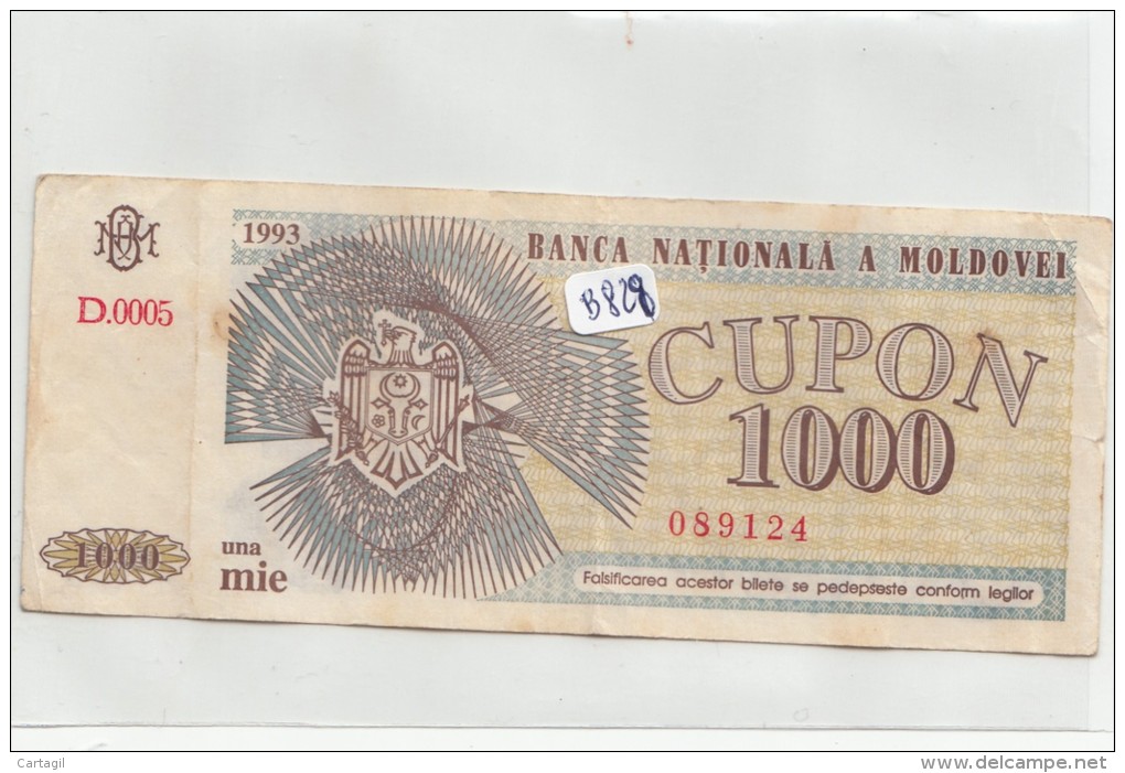 Billets - B828 -  Moldavie   - Billet   ( Type, Nature, Valeur, état... Voir 2 Scans) - Andere - Europa